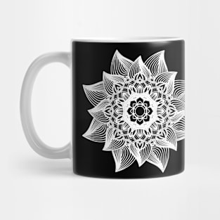 White Mandala Flower Mug